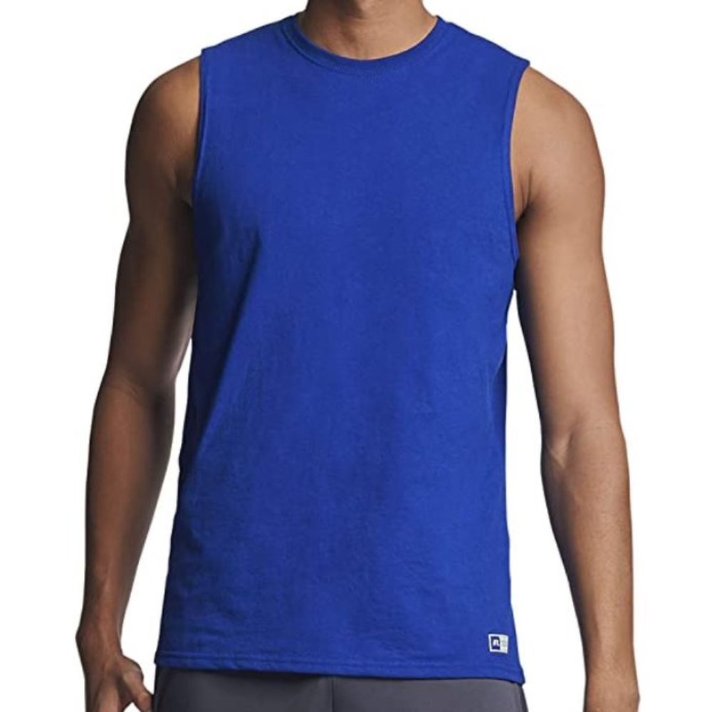 NWT Russell Athletic Men's Cotton Tank L Royal Blu